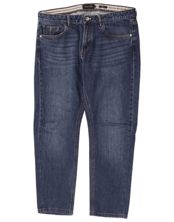 Massimo Dutti Mens Casual Fit Straight Jeans EU 44 Large W34 L28 Blue