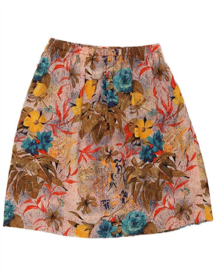 Vintage Womens Graphic A-Line Skirt W30 Medium  Multicoloured Floral