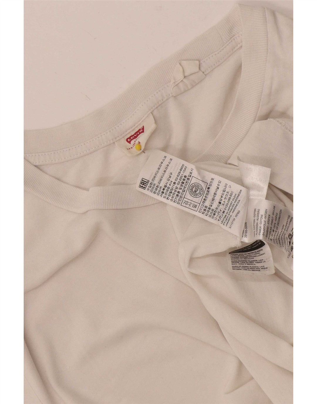 Levi's Womens T-Shirt Top UK 12 Medium White Cotton