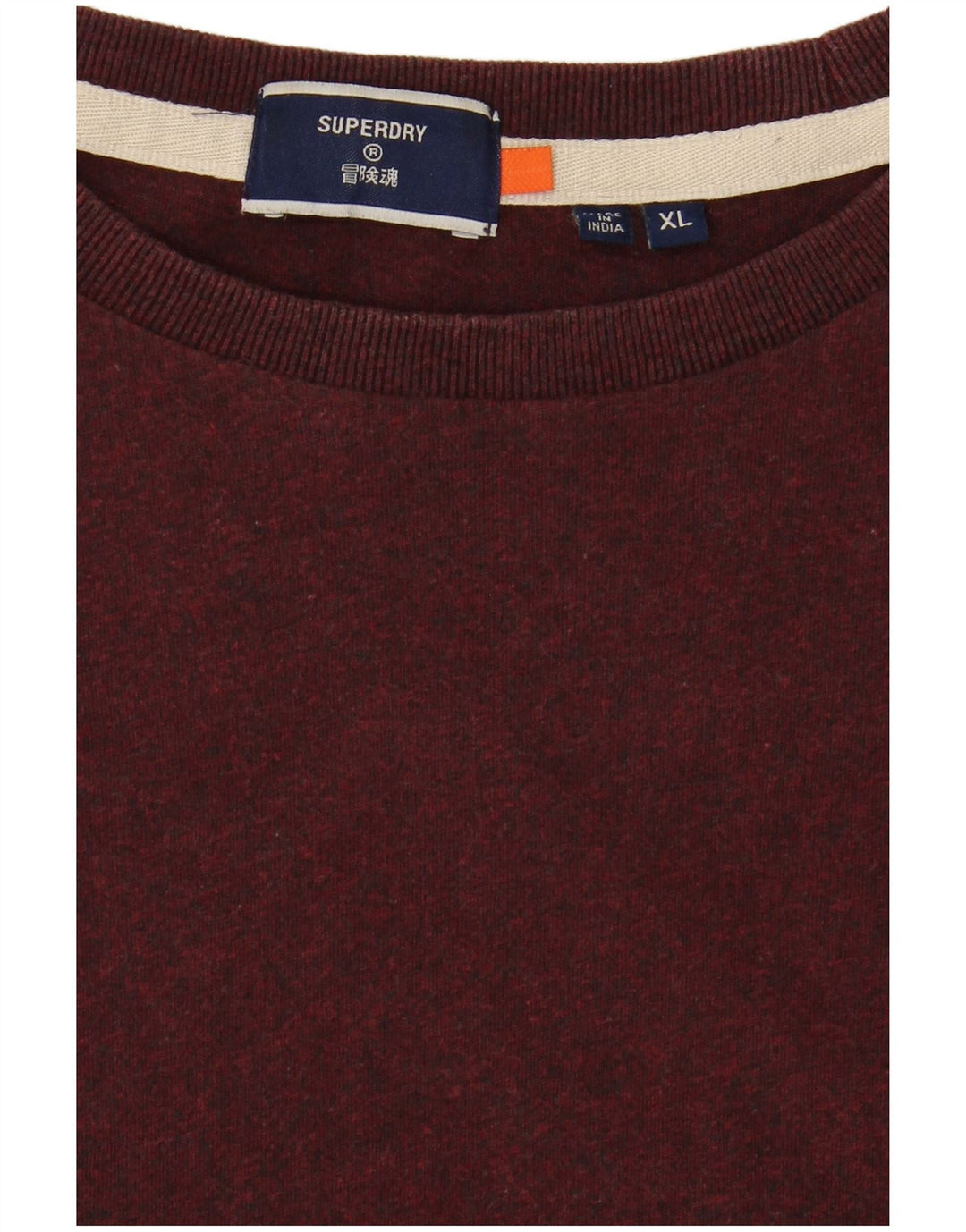 SUPERDRY Mens Top Long Sleeve XL Burgundy
