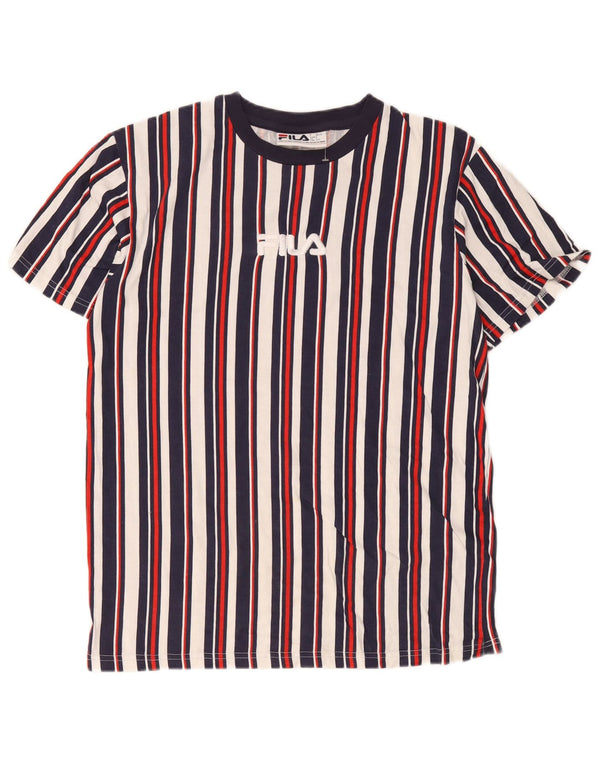 Fila Mens Graphic T-Shirt Top Small Multicoloured Striped Cotton