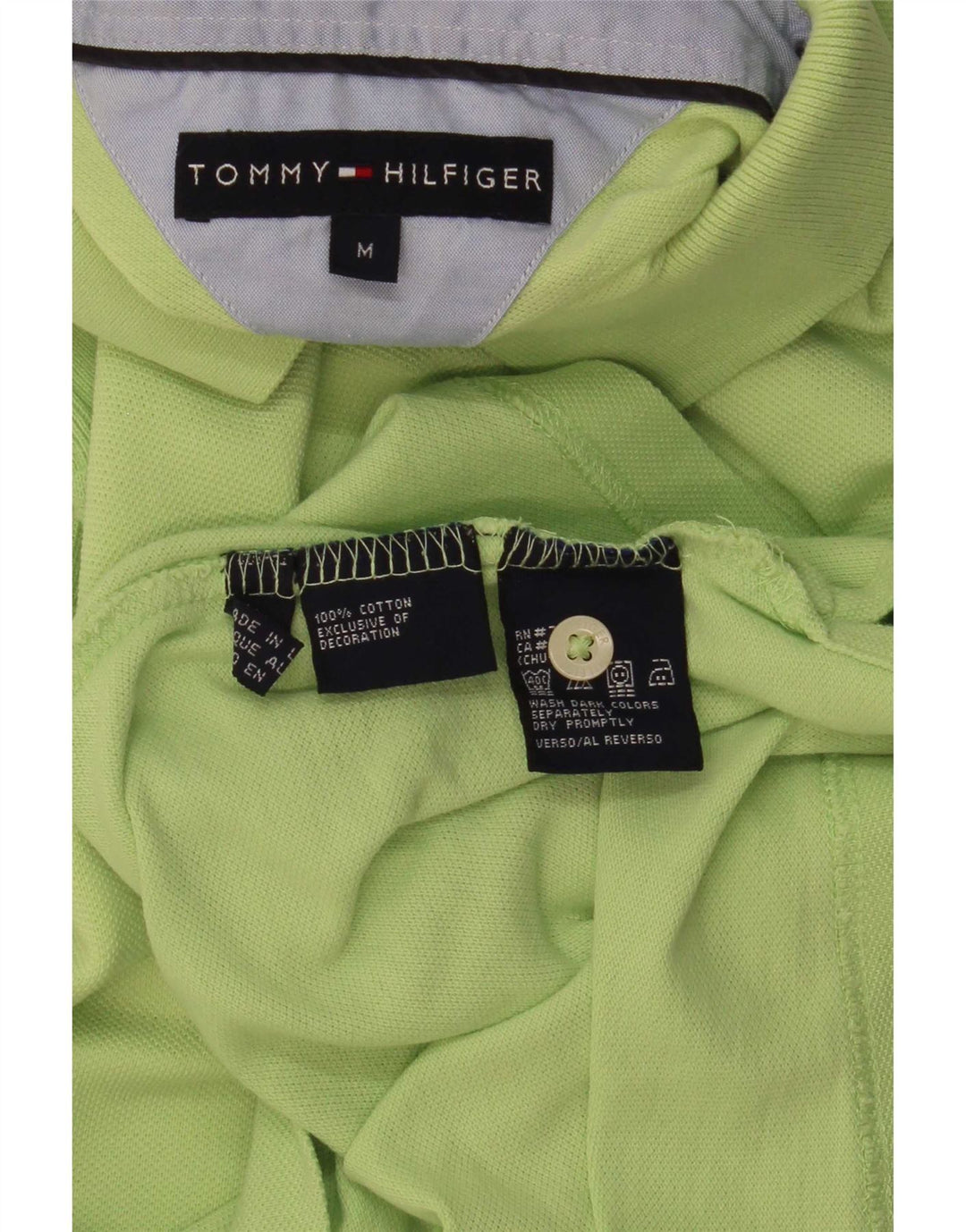 Tommy Hilfiger Mens Polo Shirt Medium Green Cotton