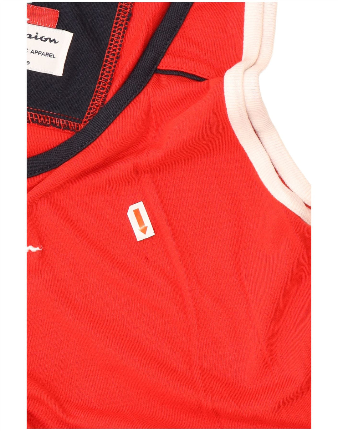CHAMPION Mens Graphic Vest Top XL Red Colourblock Cotton