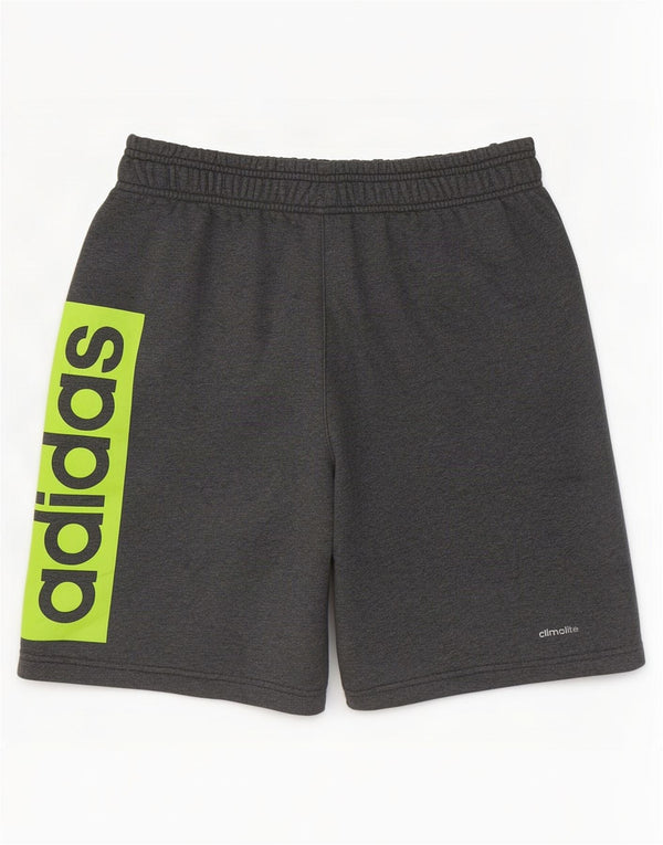 Adidas Mens Climalite Graphic Sport Shorts Small Grey Colourblock Cotton