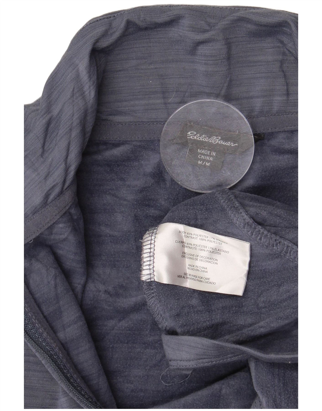 Eddie Bauer Womens Zip Neck Top Long Sleeve UK 14 Medium Navy Blue