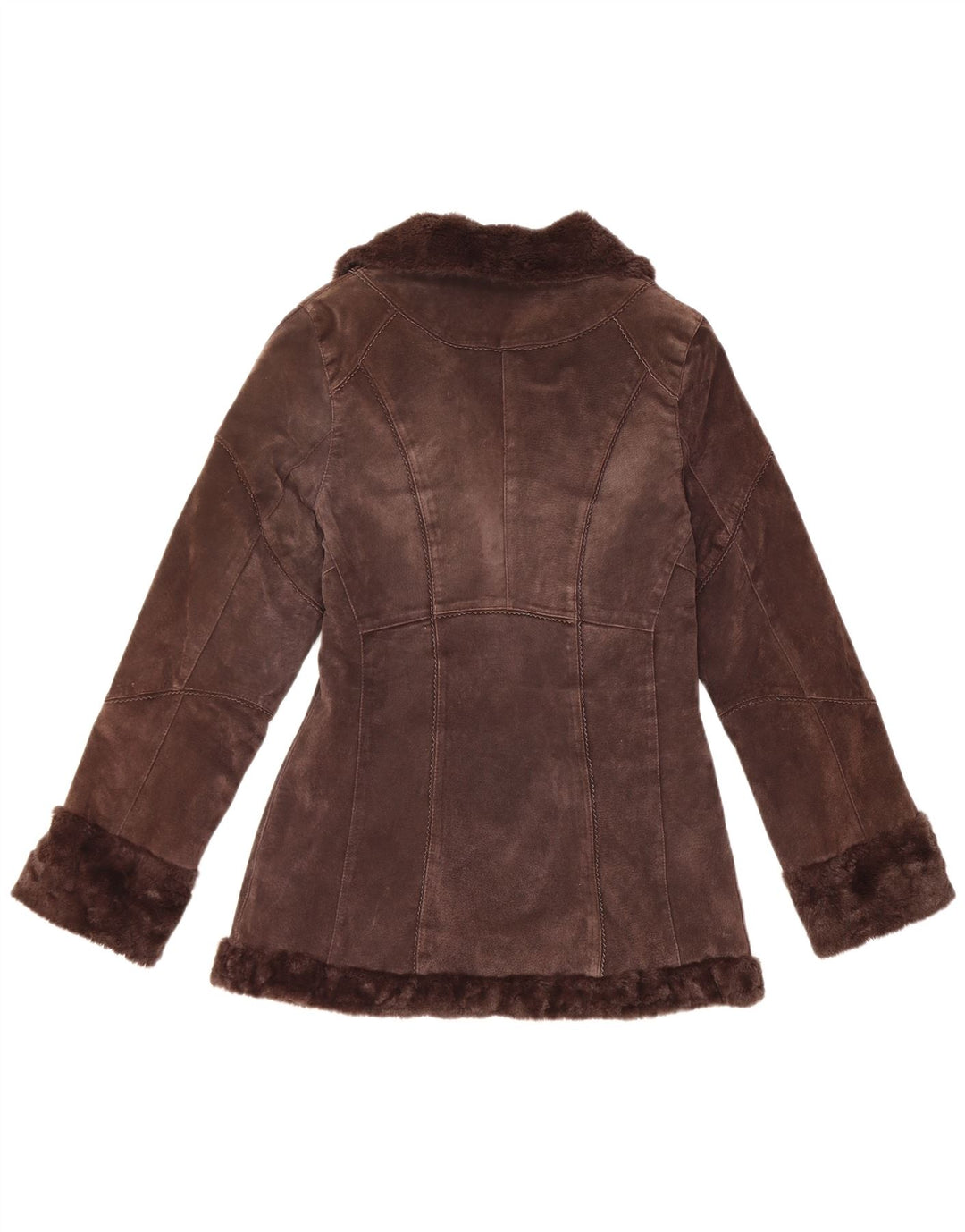 Montego Womens Shearling Jacket EU 36 Small Brown Leather