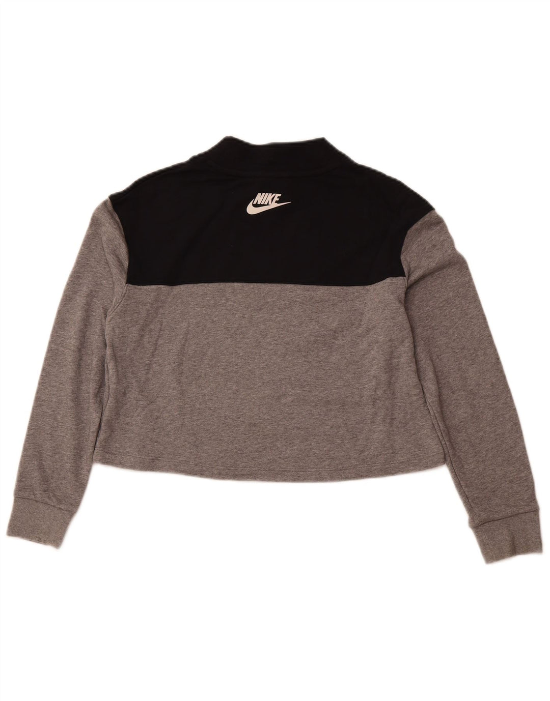 NIKE Girls Crop Standard Fit Sweatshirt Jumper 13-14 Years XL Grey