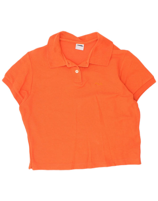 Fila Womens Crop Polo Shirt IT 44 Medium Orange