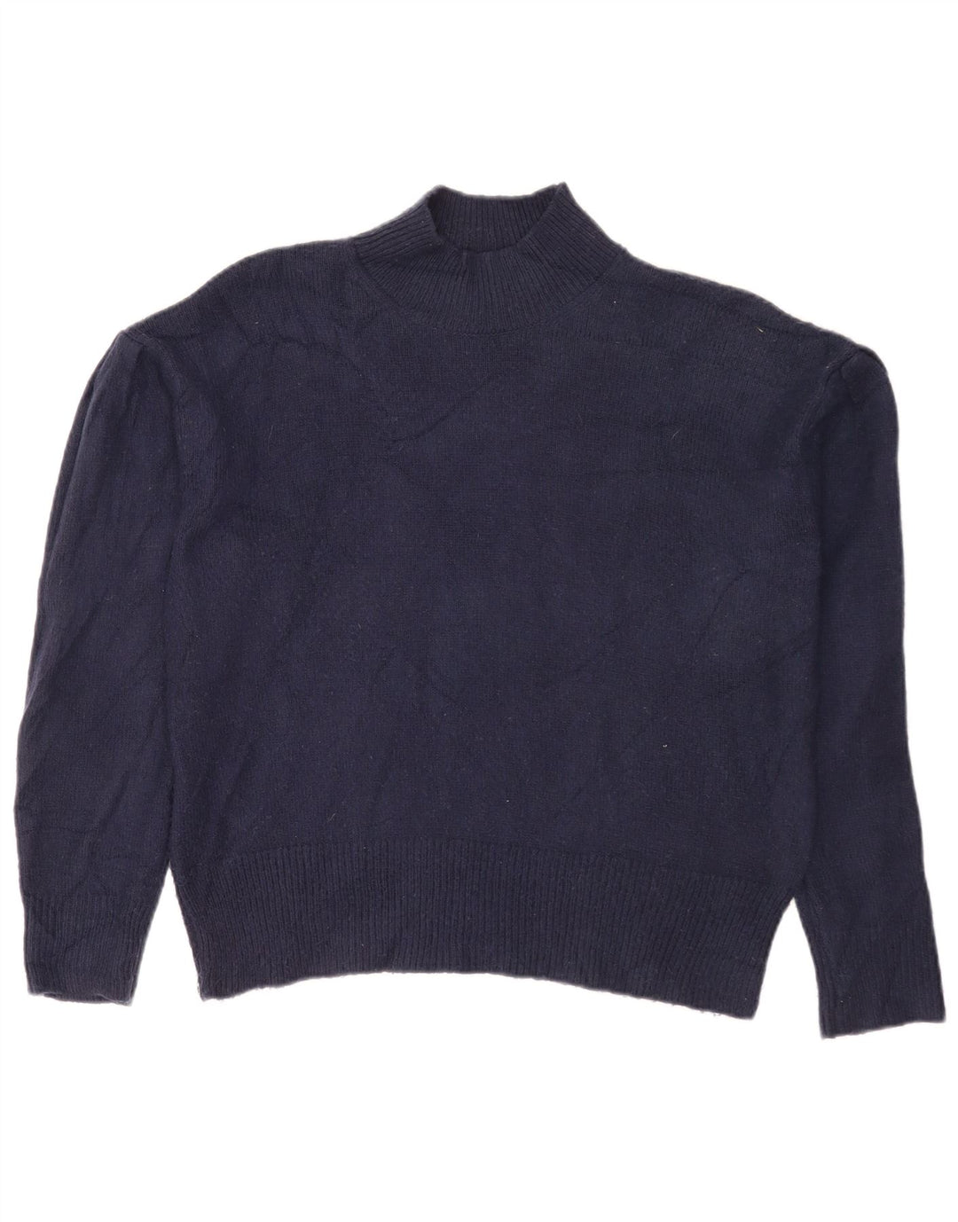 Marks & Spencer Womens Turtle Neck Jumper Sweater UK 14 Medium Navy Blue
