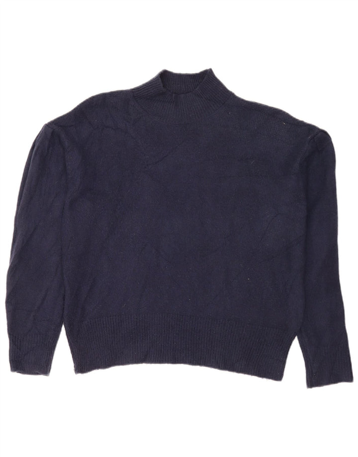 Marks & Spencer Womens Turtle Neck Jumper Sweater UK 14 Medium Navy Blue