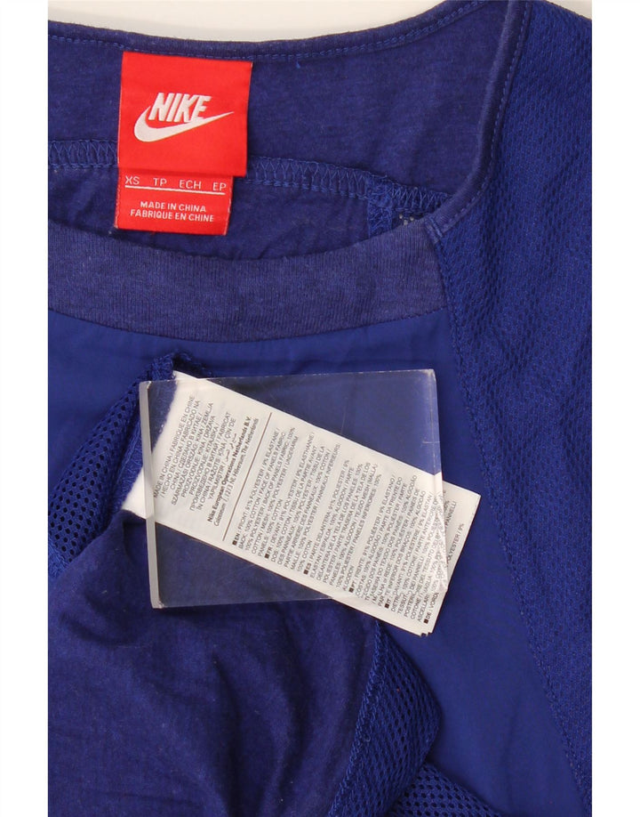 NIKE Womens T-Shirt Dress UK 6 XS Blue Polyester