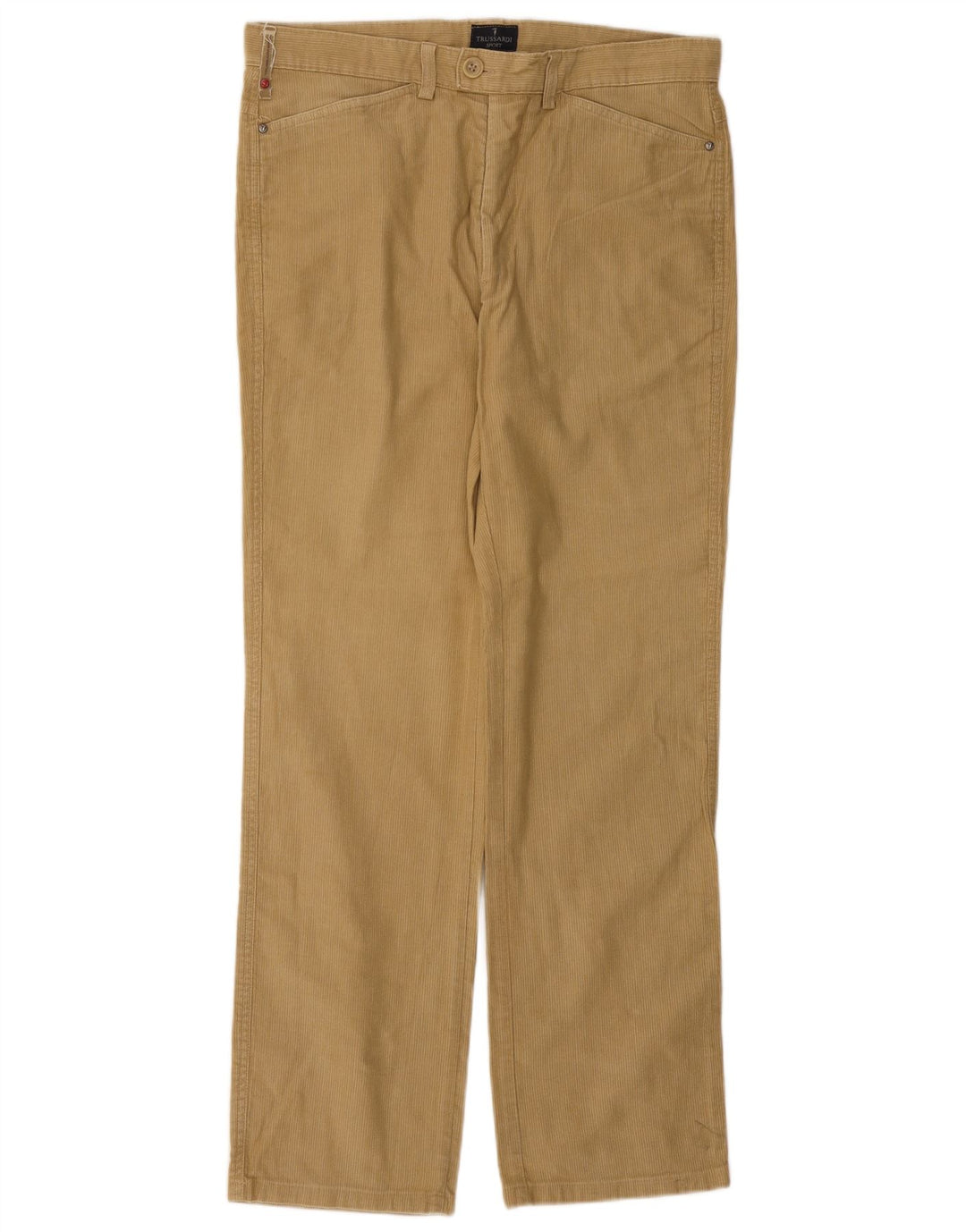 TRUSSARDI Mens Straight Corduroy Trousers IT 48 Medium W32 L31 Beige
