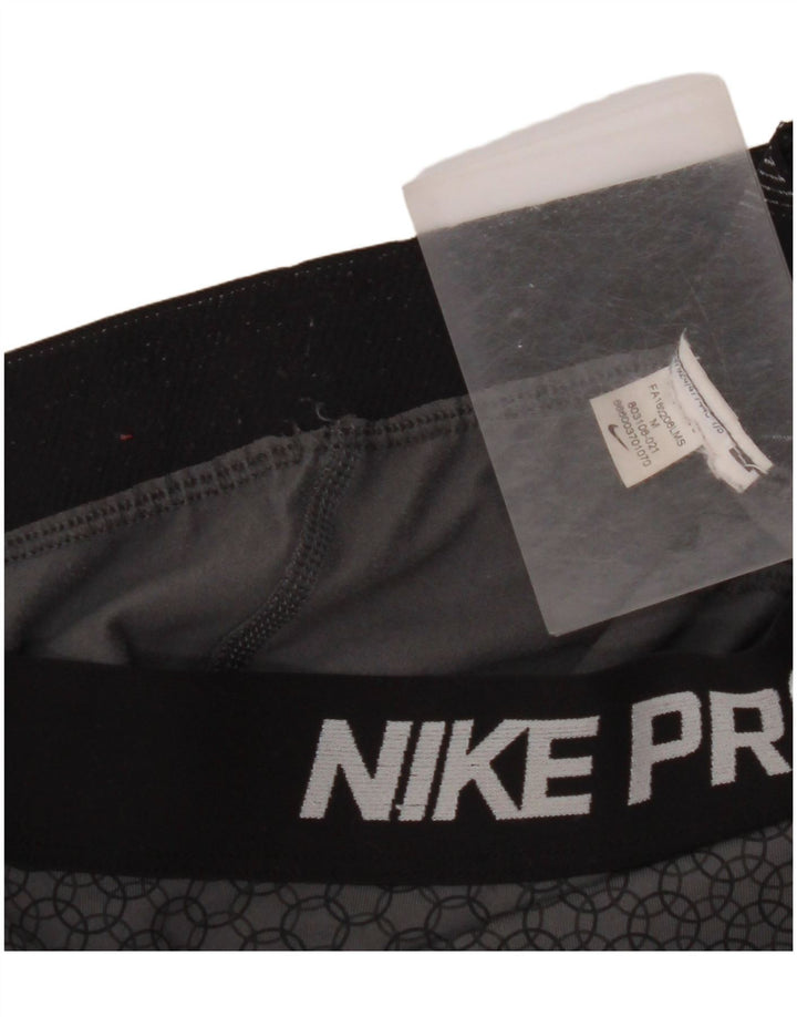 NIKE Womens Graphic Leggings UK 12 Medium Grey Geometric