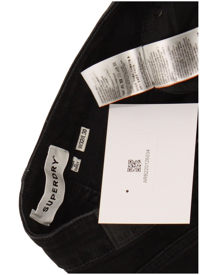 Superdry Womens Skinny Jeans W32 L30 Black Cotton