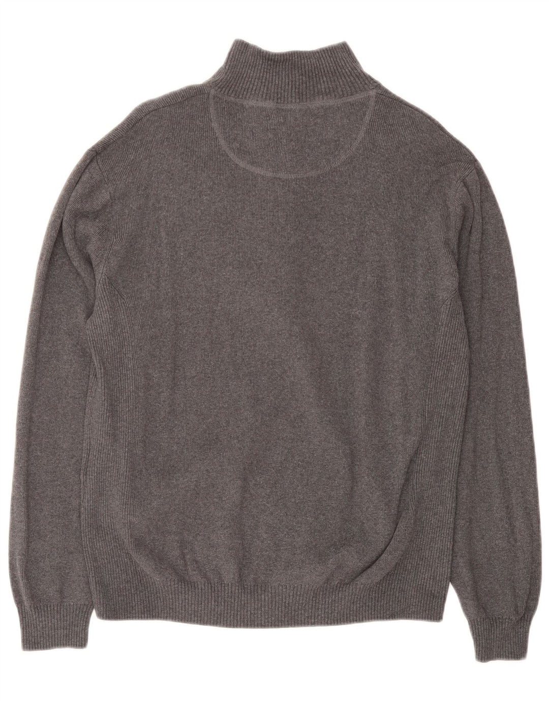 Musto Mens Zip Neck Jumper Sweater Medium Grey Cotton