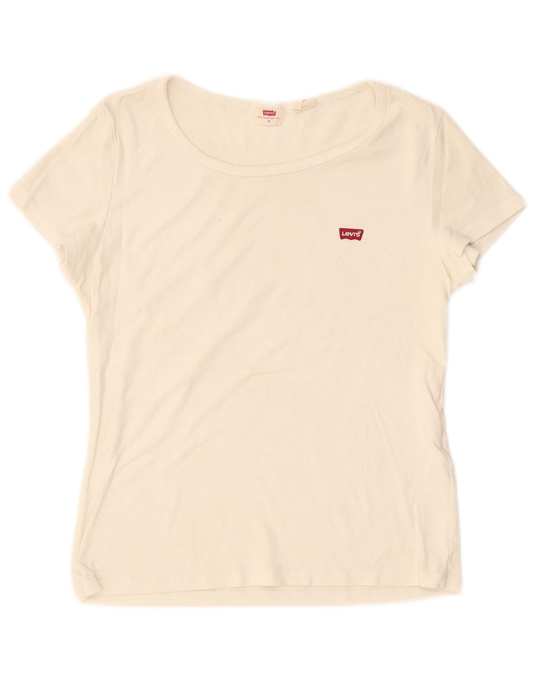 LEVI'S Womens T-Shirt Top UK 12 Medium White Cotton