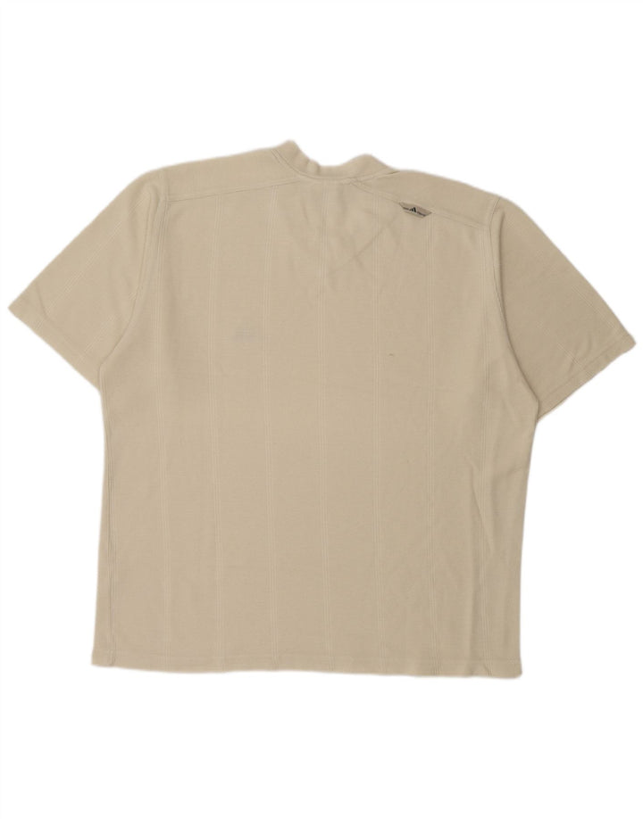 ADIDAS Mens T-Shirt Top UK 40/42 Medium Beige Cotton