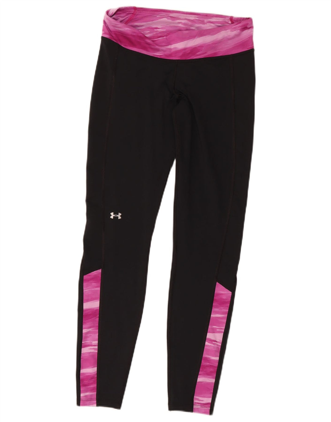 Under Armour Womens Cold Gear Leggings UK 14 Medium Black Colourblock