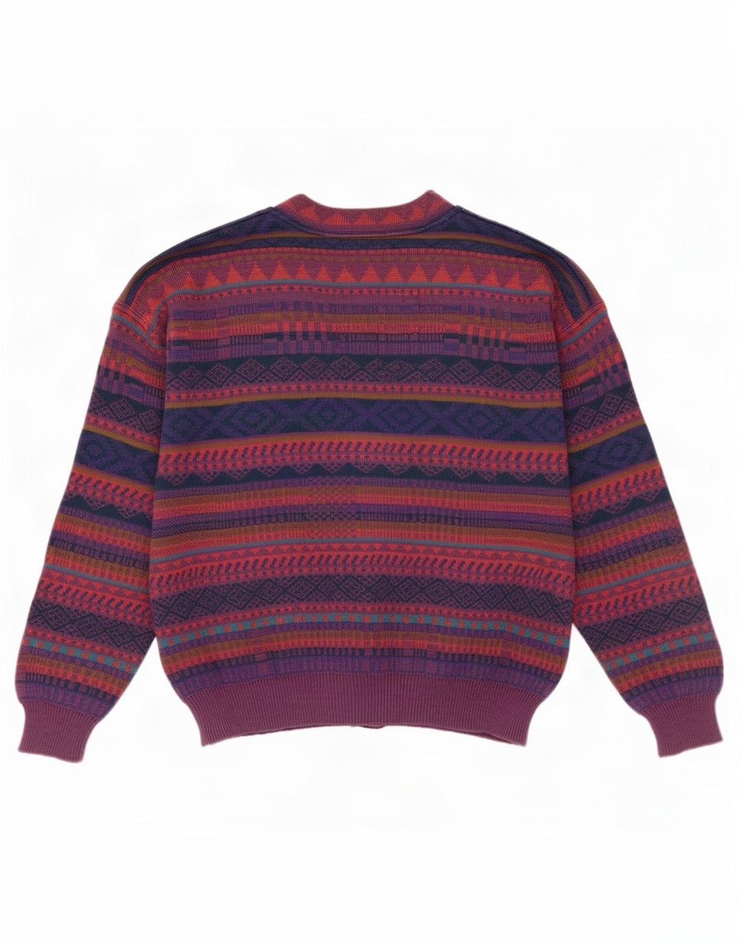 Vintage Mens Cardigan Sweater IT 50 Medium Multicoloured Geometric