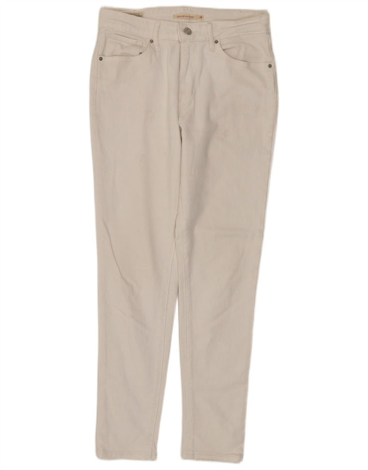 LEVI'S Womens 721 High Rise Skinny Jeans W28 L27 White Cotton