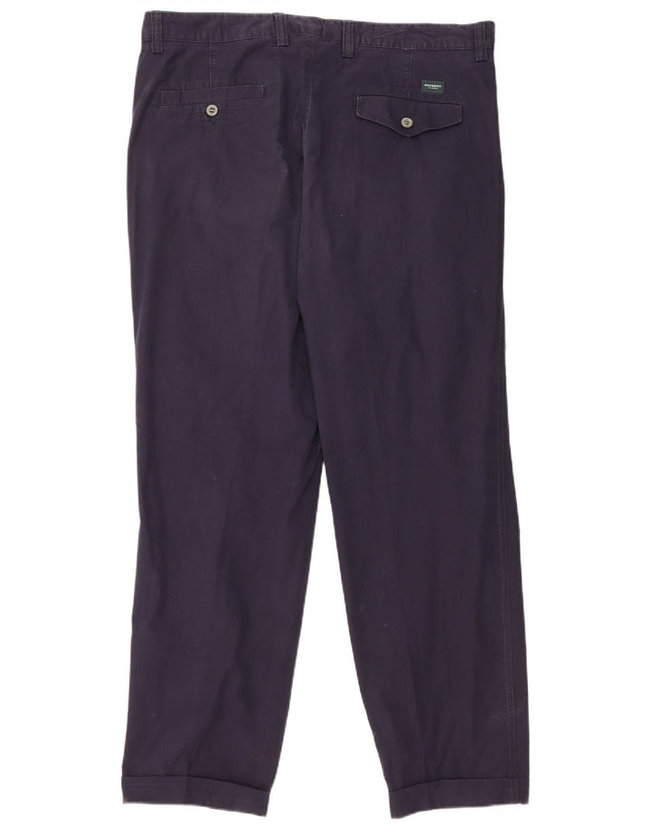 DOCKERS Mens Classic Fit Pegged Chino Trousers W36 L30 Navy Blue Cotton