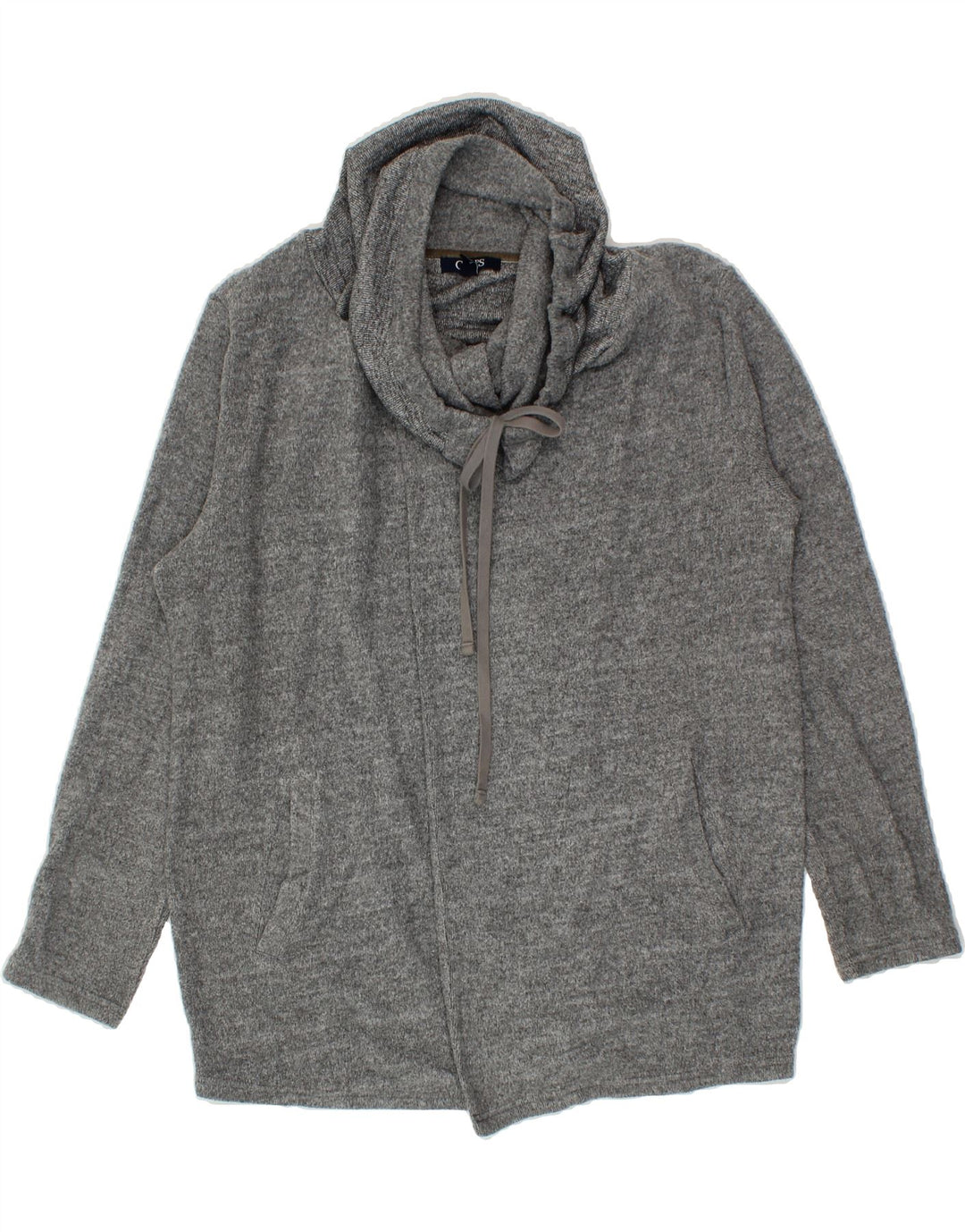 CHAPS Womens Cardigan Sweater UK 14 Medium Grey Polyester Vintage Chaps and Second-Hand Chaps from Messina Hembry 