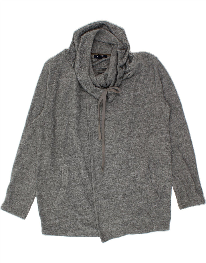 CHAPS Womens Cardigan Sweater UK 14 Medium Grey Polyester Vintage Chaps and Second-Hand Chaps from Messina Hembry 