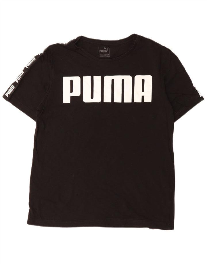 PUMA Mens Graphic T-Shirt Top UK 14 Medium Black