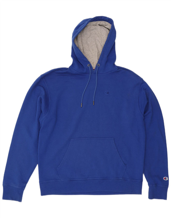 CHAMPION Mens Hoodie Jumper Large Blue Polyester