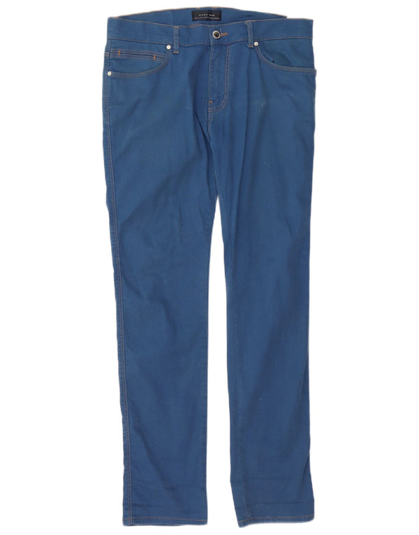 Zara Mens Slim Jeans EU 42 Large W32 L34 Blue Cotton