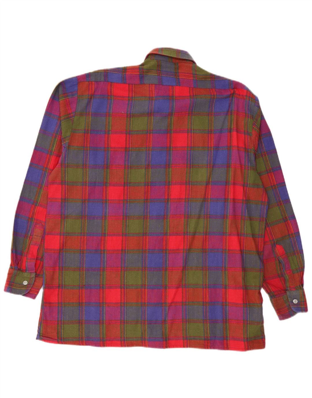 VINTAGE Mens Flannel Shirt Size 41/42 Large Multicoloured Check Cotton