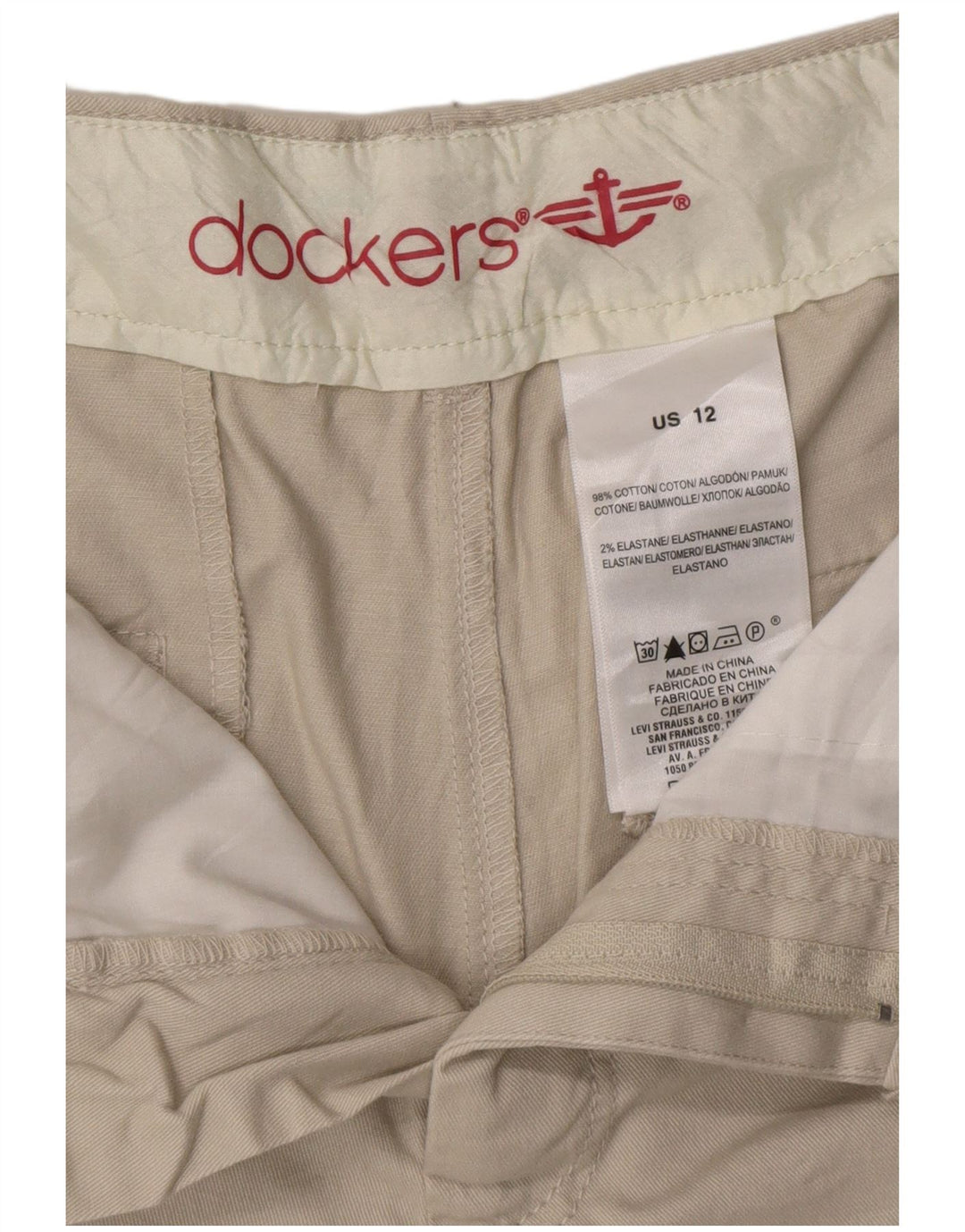 DOCKERS Womens Chino Shorts US 12 Large W33 Grey Cotton