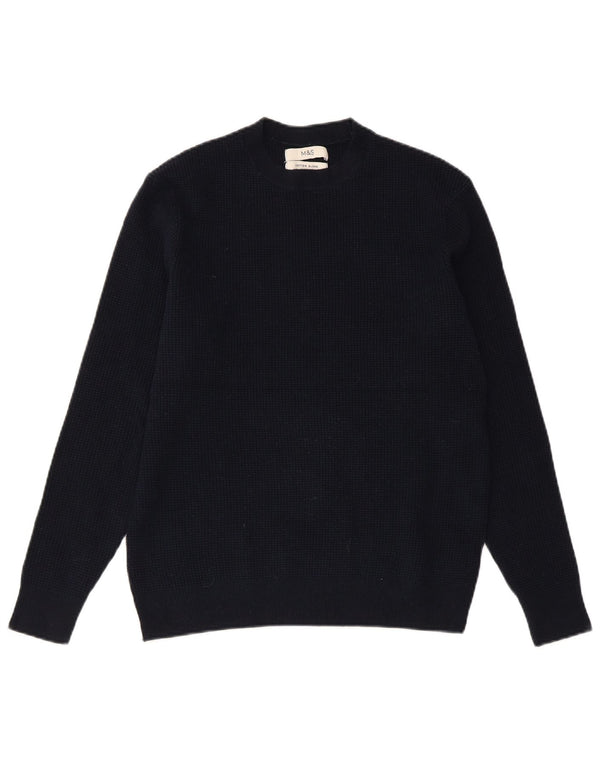 MARKS & SPENCER Womens Crew Neck Jumper Sweater UK 10 Small Navy Blue