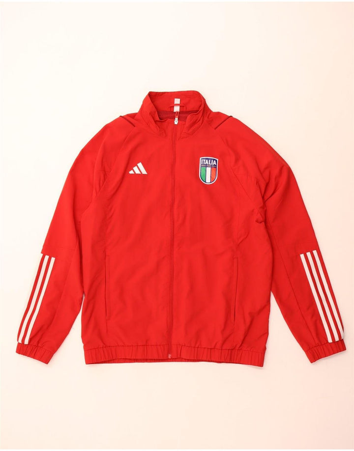 Adidas Mens Italia Tracksuit Top Jacket Large Red Polyamide