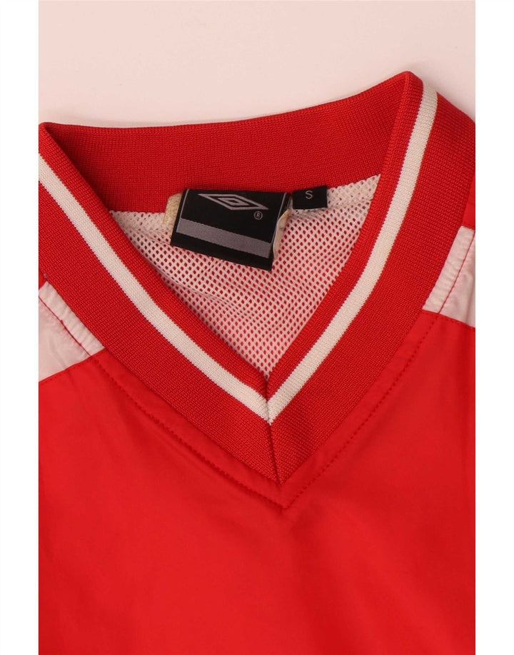 Umbro Mens Top Long Sleeve Small Red Colourblock Polyester