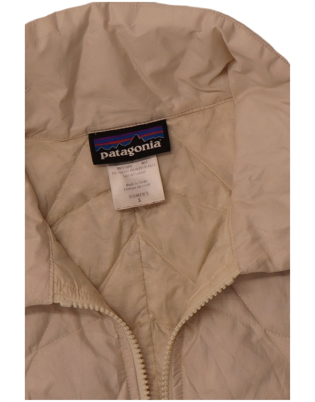 PATAGONIA Womens Quilted Padded Jacket UK 10 Small Off White Polyester