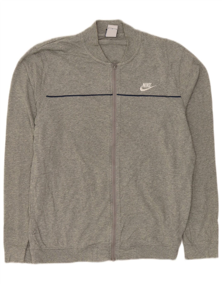 NIKE Mens Tracksuit Top Jacket Medium Grey Cotton