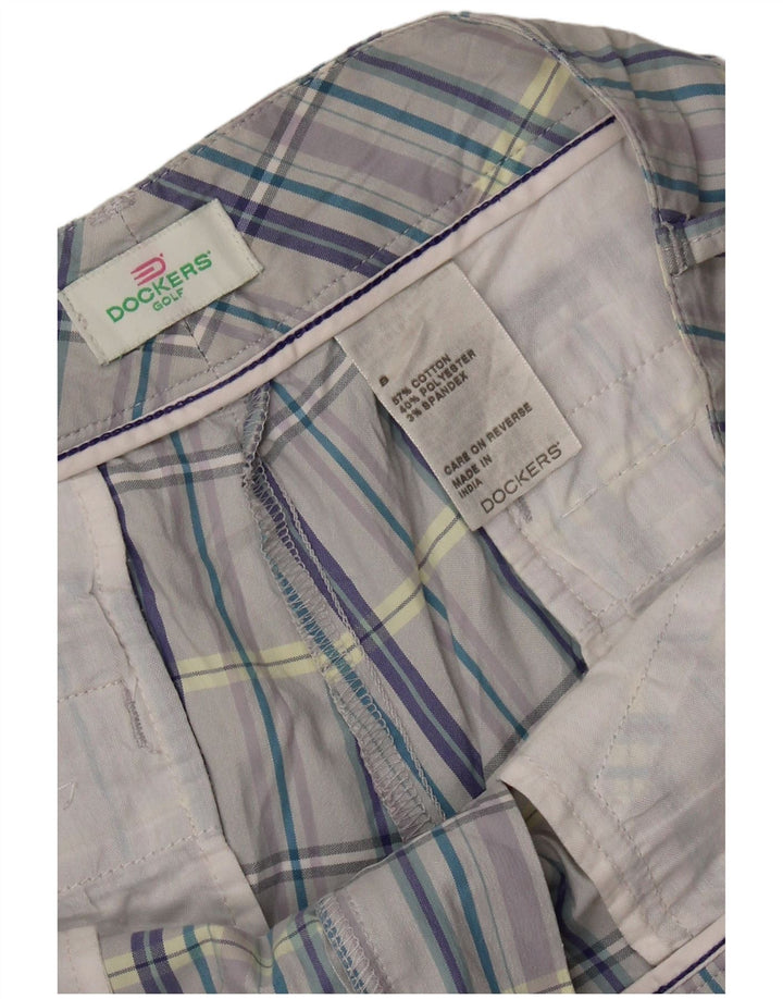 DOCKERS Womens Casual Shorts US 8 Medium W34 Grey Check Cotton