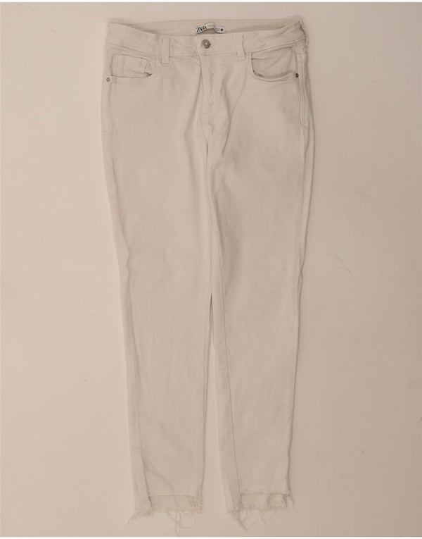 Zara Womens Skinny Jeans EU 42 Large W32 L28 White Cotton
