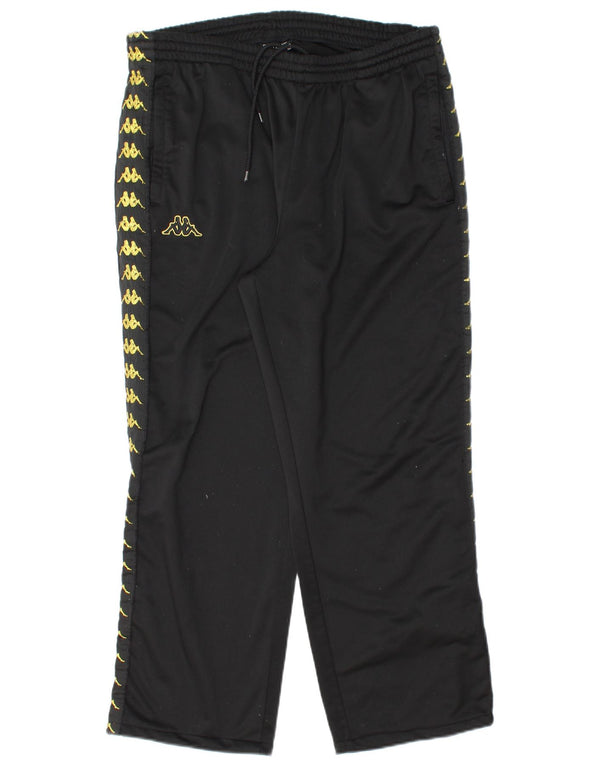 KAPPA Mens Graphic Tracksuit Trousers Joggers XL Black Polyester
