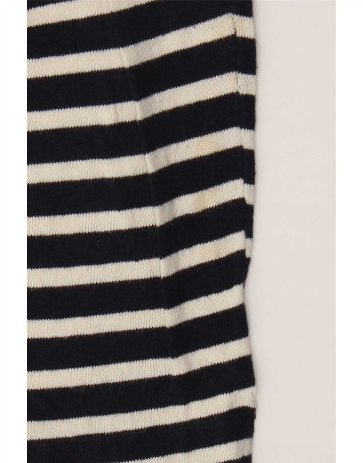 Zara Mens Top Long Sleeve Large Navy Blue Striped Cotton