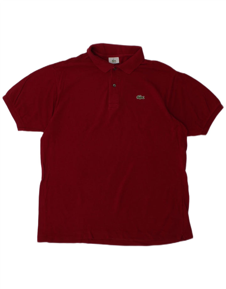 LACOSTE Mens Polo Shirt Size 6 XL Maroon Cotton