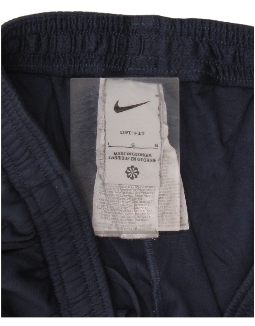 NIKE Mens Dri Fit Tracksuit Trousers Large  Navy Blue Colourblock