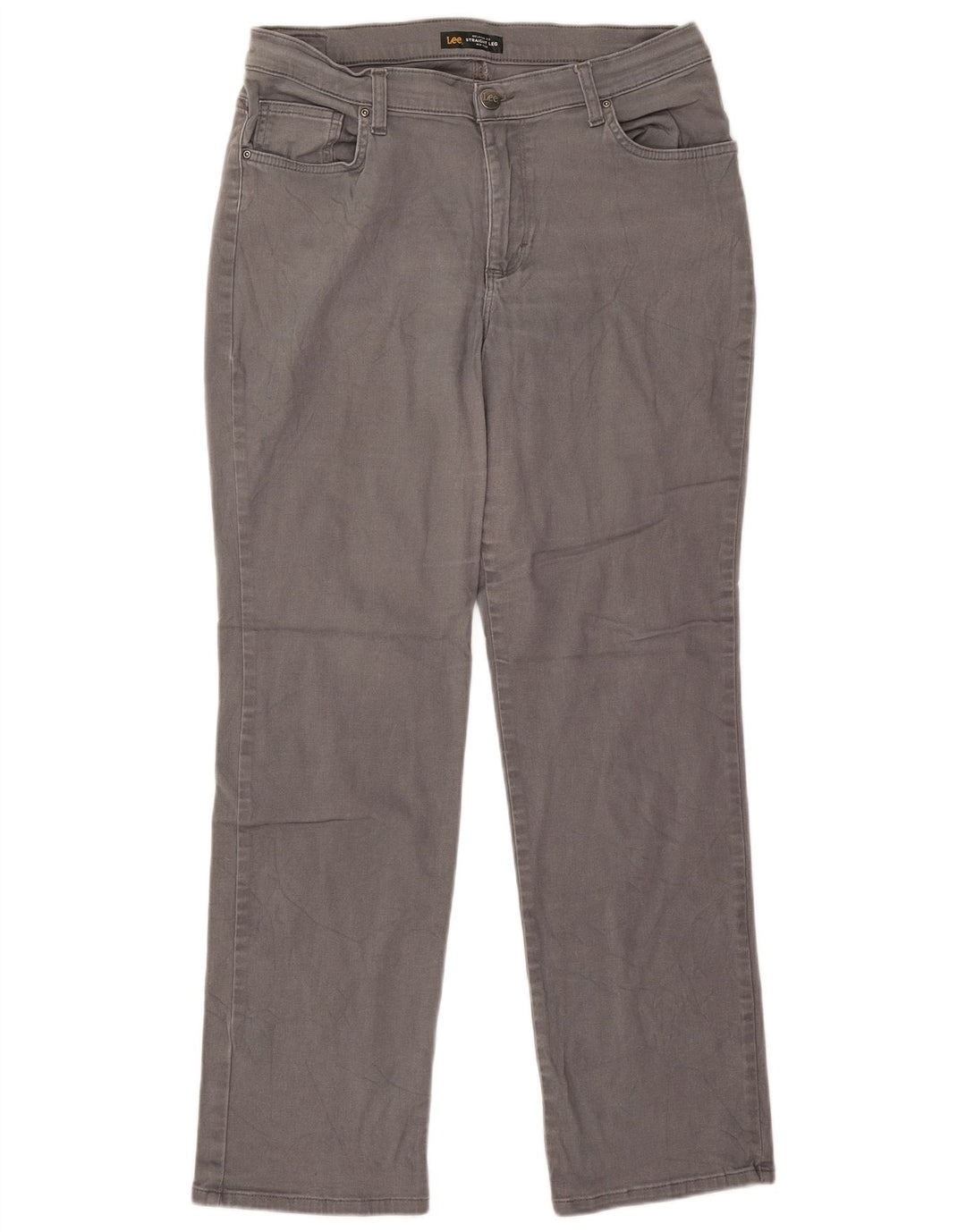 LEE Womens Mid Rise Regular Fit Straight Jeans W32 L29 Grey