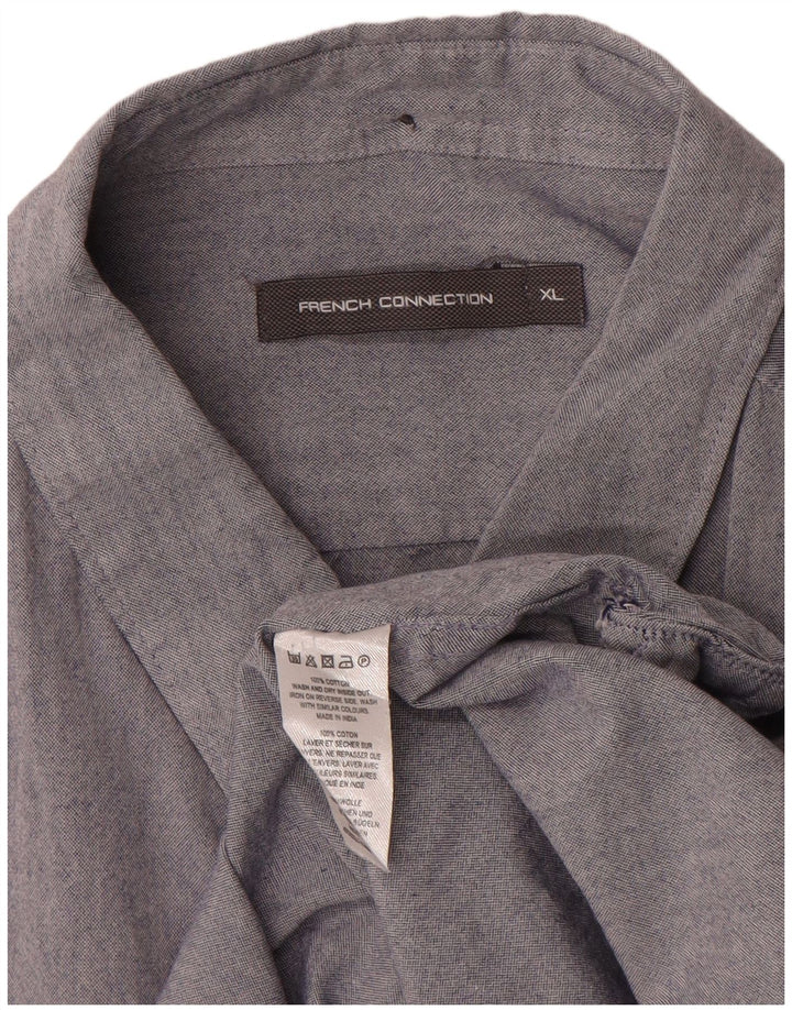 FRENCH CONNECTION Mens Shirt XL Grey Cotton