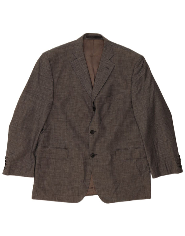 Marks & Spencer Mens 3 Button Blazer Jacket UK 42 XL Grey New Wool