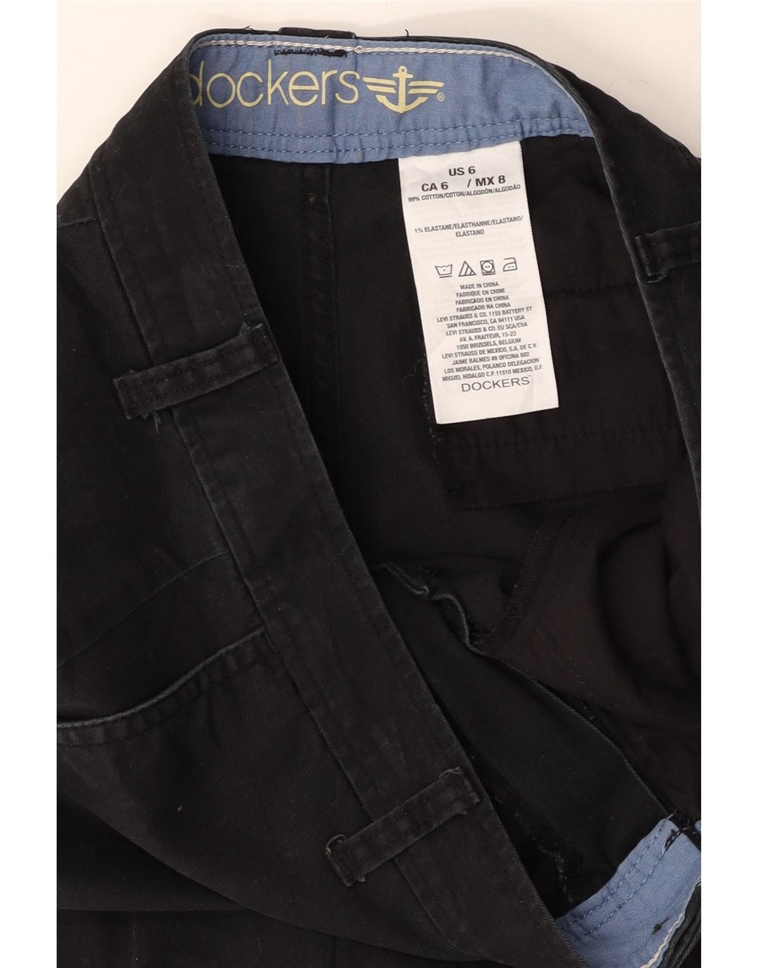 DOCKERS Womens Chino Shorts US 6 Medium W32 Black Cotton Vintage Dockers and Second-Hand Dockers from Messina Hembry 