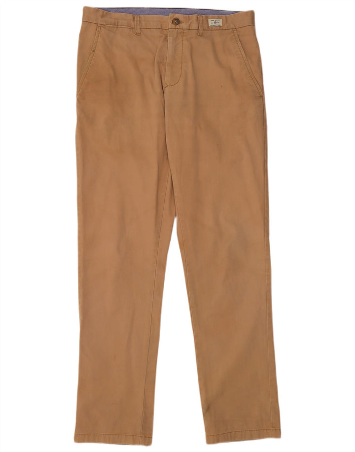 TOMMY HILFIGER Womens Straight Chino Trousers W32 L32 Beige Cotton