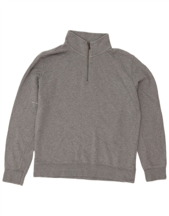 Marks & Spencer Mens Zip Neck Sweatshirt Jumper Medium Grey Cotton