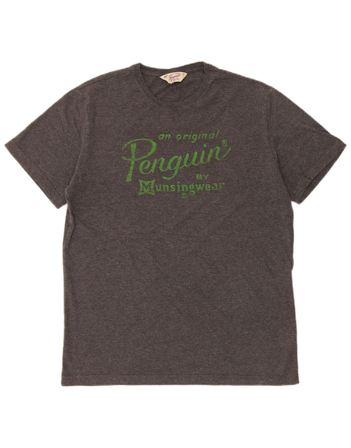 Penguin Mens Graphic T-Shirt Top Medium Grey